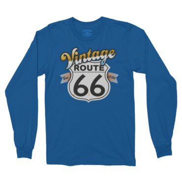 Vintage Route 66 Long Sleeve T-Shirt - Royal