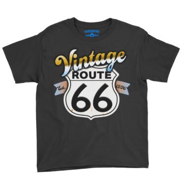 Vintage Route 66 Youth T-Shirt - Lightweight Children & Toddlers - Black
