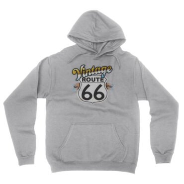 Vintage Route 66 Hooded Pullover Jacket - Ash