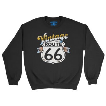 Vintage Route 66 Crewneck Sweatshirt - Black
