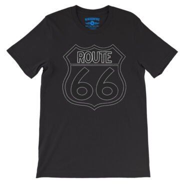 Distressed Route 66 T-Shirt - Lightweight Vintage Style - Black