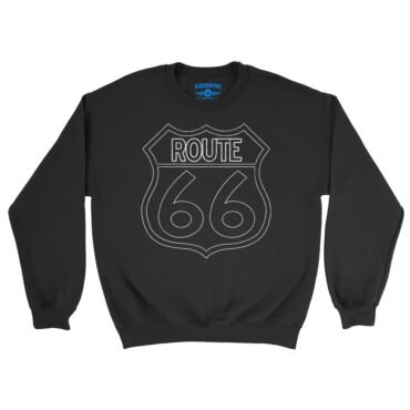 Distressed Route 66 Crewneck Sweatshirt - Black