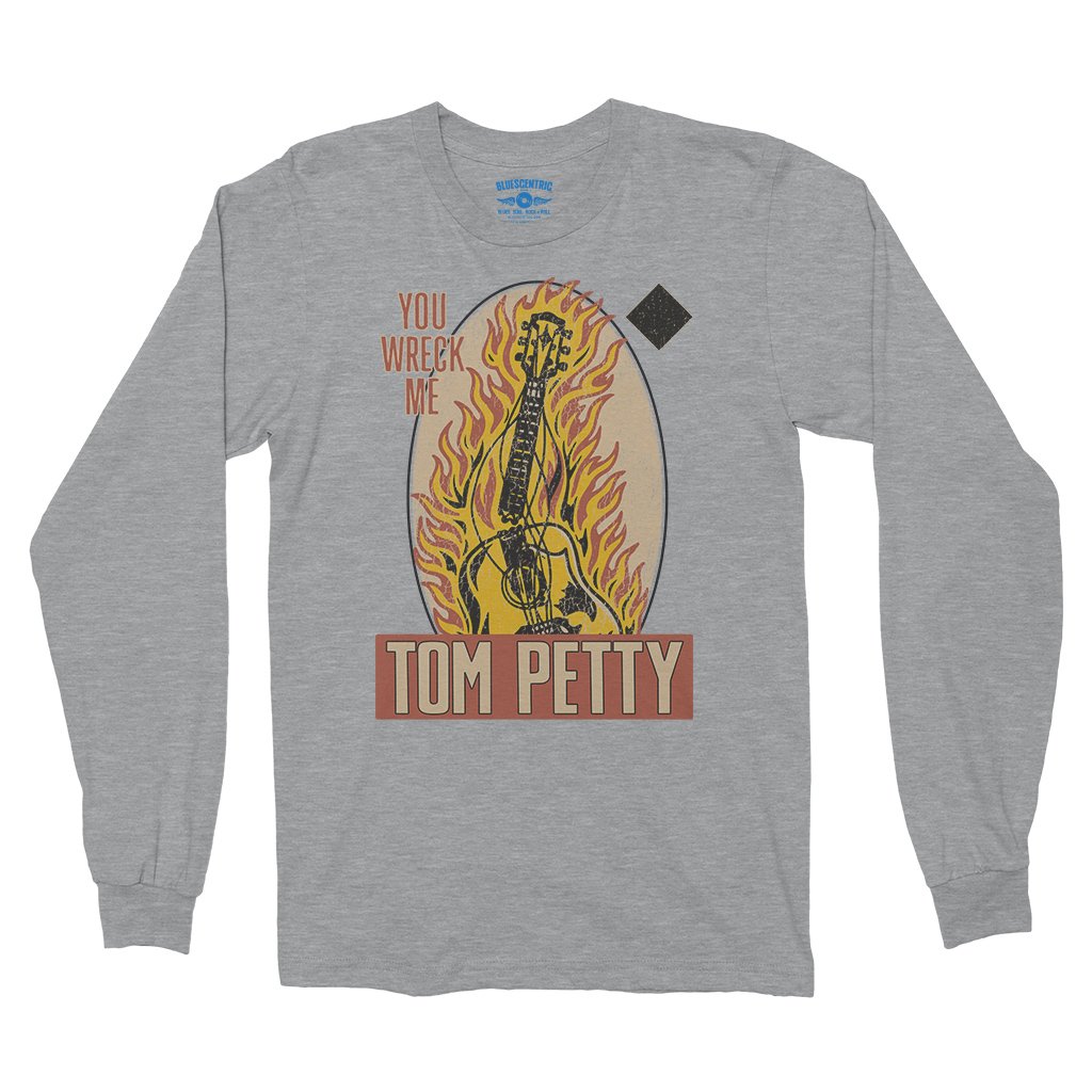 Tom Petty You Wreck Me Long Sleeve T-Shirt - Sport Grey