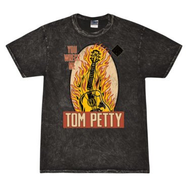 Tom Petty You Wreck Me Mineral Wash Shirt - Black - Cloud Purple