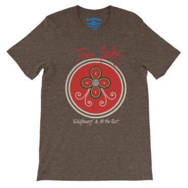 Tom Petty Wildflowers Logo T-Shirt - Lightweight Vintage Style - Heather Brown