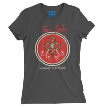 Tom Petty Wildflowers Logo Ladies T-Shirt - Relaxed Fit - Asphalt