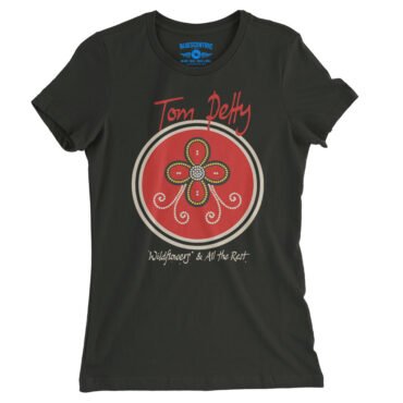 Tom Petty Wildflowers Logo Ladies T-Shirt - Relaxed Fit - Black