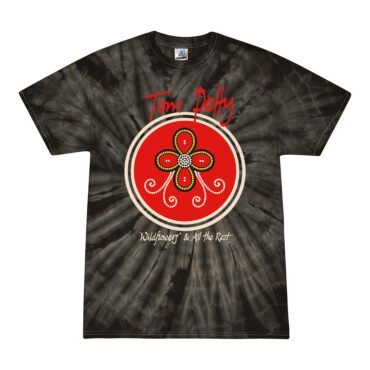 Tom Petty Wildflowers Logo Tie-Dye T-Shirt - Black - 5XL