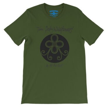 Tom Petty Black Wildflowers Logo T-Shirt - Lightweight Vintage Style - Olive