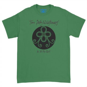 Tom Petty Black Wildflowers Logo T-Shirt - Heavy Cotton - Irish Green