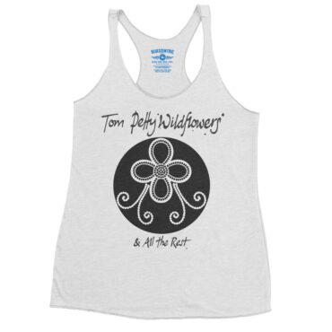Tom Petty Black Wildflowers Logo Racerback Tank - Women's - Heather White