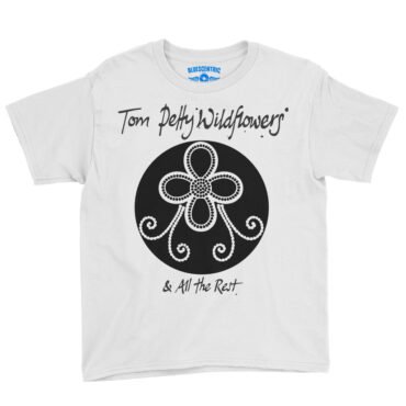 Tom Petty Black Wildflowers Logo Youth T-Shirt - Lightweight Children & Toddlers - White