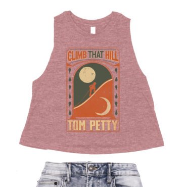 Tom Petty Climb That Hill Racerback Crop Top - Women's - Heather Mauve