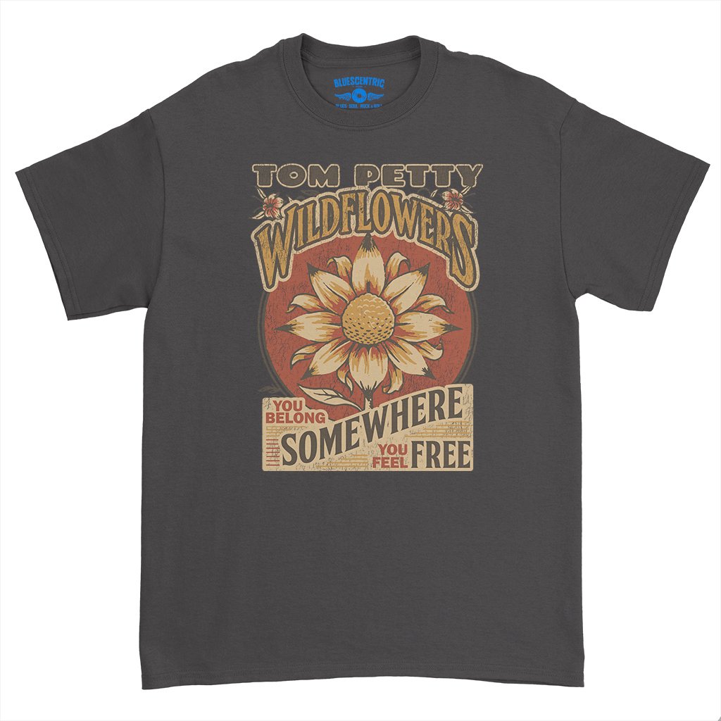 Tom Petty You Belong Somewhere You Feel Free T-Shirt - Heavy Cotton - Black