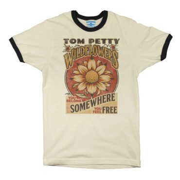 Tom Petty You Belong Somewhere You Feel Free Ringer T-Shirt - Natural Black