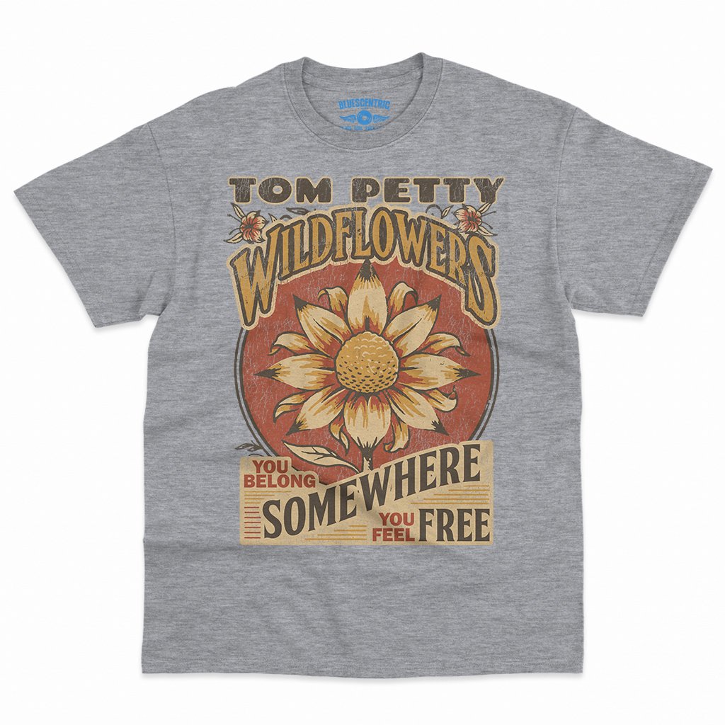 Tom Petty You Belong Somewhere You Feel Free T-Shirt - Men's Big & Tall - Sport Grey