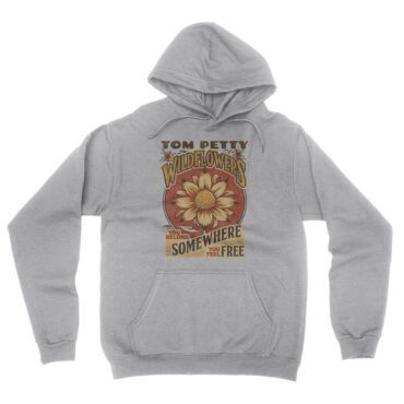 Tom Petty You Belong Somewhere You Feel Free Hooded Pullover Jacket - Ash