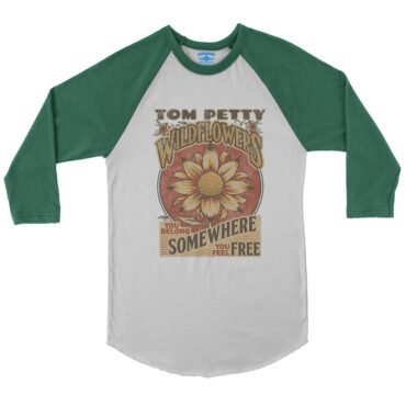 Tom Petty You Belong Somewhere You Feel Free Baseball T-Shirt - White Kelly