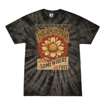Tom Petty You Belong Somewhere You Feel Free Tie-Dye T-Shirt - Black - 5XL
