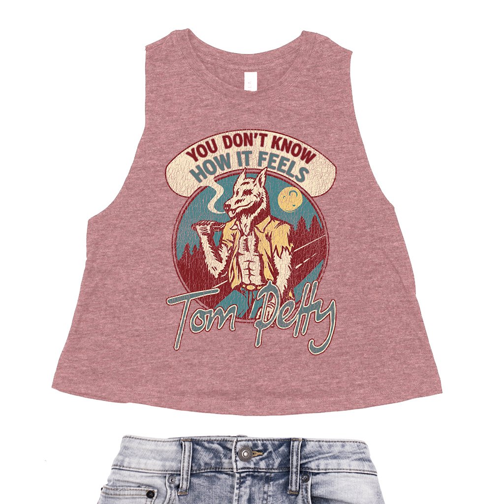 Tom Petty How It Feels Racerback Crop Top - Women's - Heather Mauve