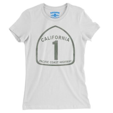 California Pacific Coast Highway Ladies T-Shirt - Relaxed Fit - White