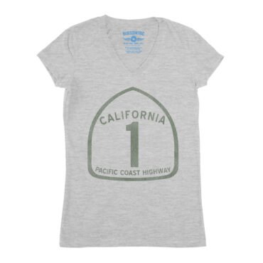 California Pacific Coast Highway V-Neck T Shirt - Women's - Athletic Heather