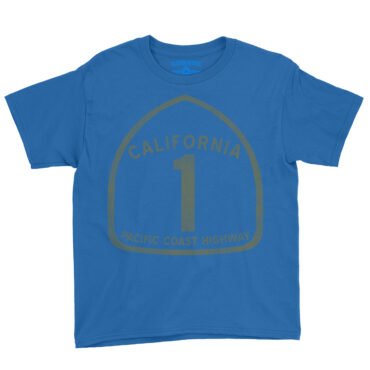 California Pacific Coast Highway Youth T-Shirt - Lightweight Children & Toddlers - True Royal