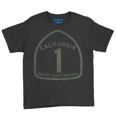California Pacific Coast Highway Youth T-Shirt - Lightweight Children & Toddlers - Black