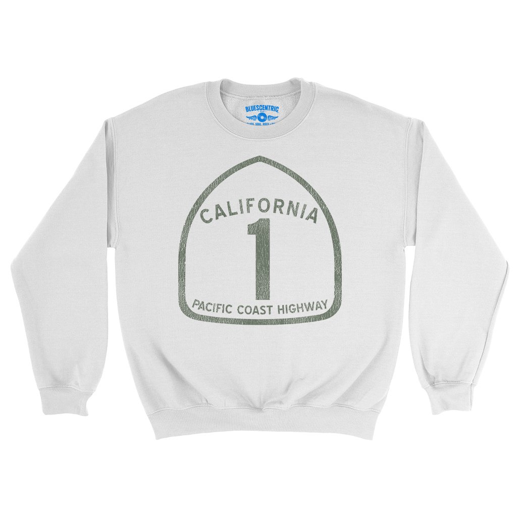California Pacific Coast Highway Crewneck Sweatshirt - White