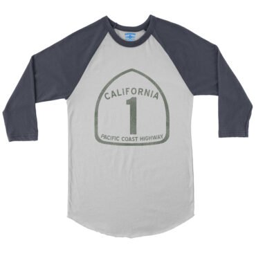 California Pacific Coast Highway Baseball T-Shirt - White Navy