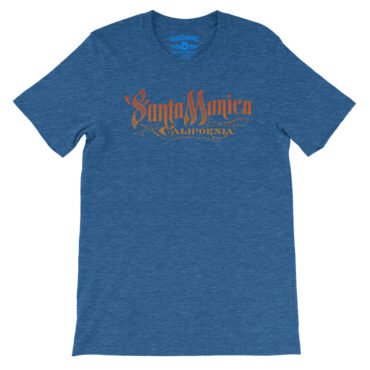 Santa Monica T-Shirt - Lightweight Vintage Style - Heather True Royal