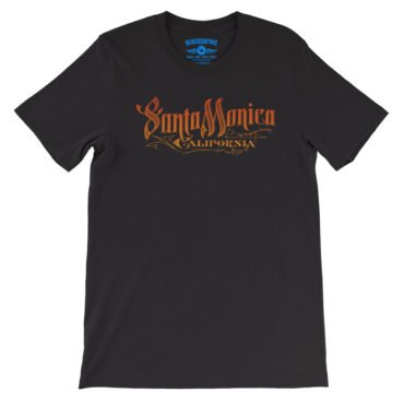 Santa Monica T-Shirt - Lightweight Vintage Style - Black