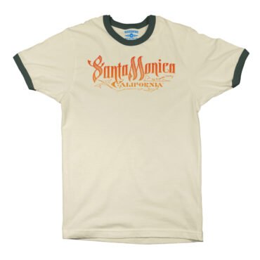Santa Monica Ringer T-Shirt - Natural Forest Green
