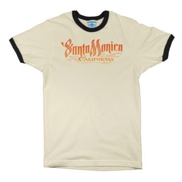 Santa Monica Ringer T-Shirt - Natural Black