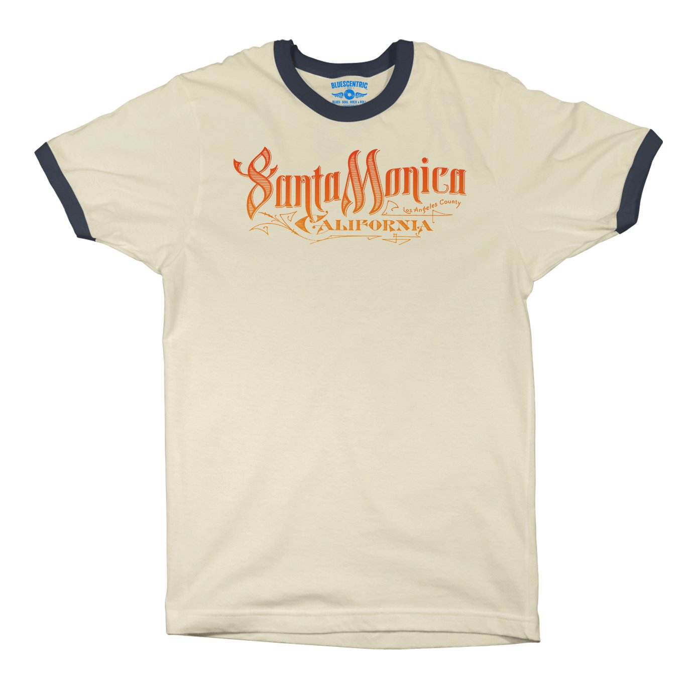 Santa Monica Ringer T-Shirt - Natural Midnight Navy