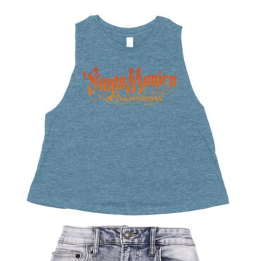 Santa Monica Racerback Crop Top - Women's - Heather Deep Teal