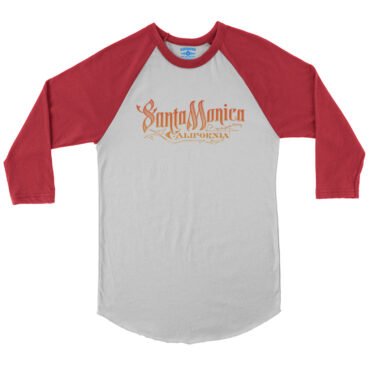 Santa Monica Baseball T-Shirt - White Red