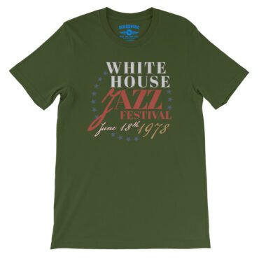 White House Jazz Festival T-Shirt - Lightweight Vintage Style - Olive