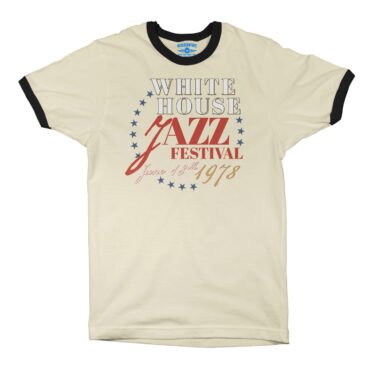 White House Jazz Festival Ringer T-Shirt - Natural Black