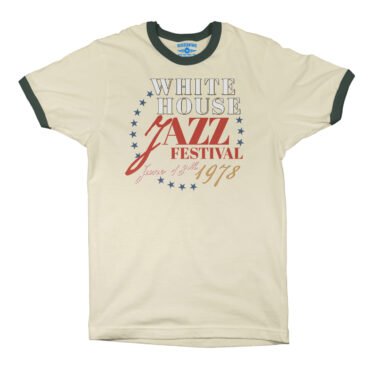 White House Jazz Festival Ringer T-Shirt - Natural Forest Green