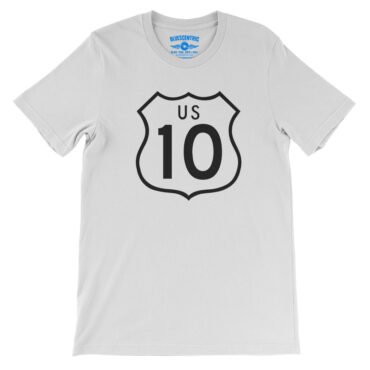US Route 10 T-Shirt - Lightweight Vintage Style - White