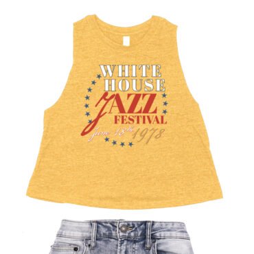 White House Jazz Festival Racerback Crop Top - Women's - Heather Mustard