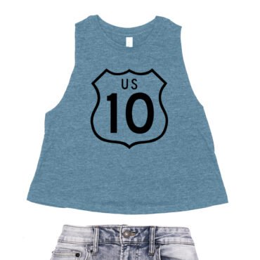 US Route 10 Racerback Crop Top - Women's - Heather Deep Teal