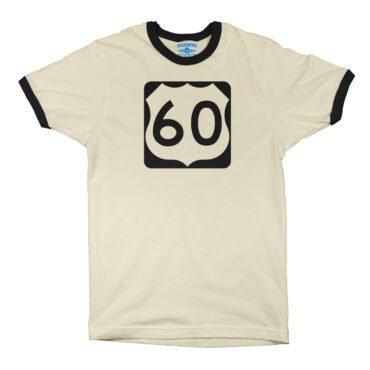 U.S. Route 60 Ringer T-Shirt - Natural Black