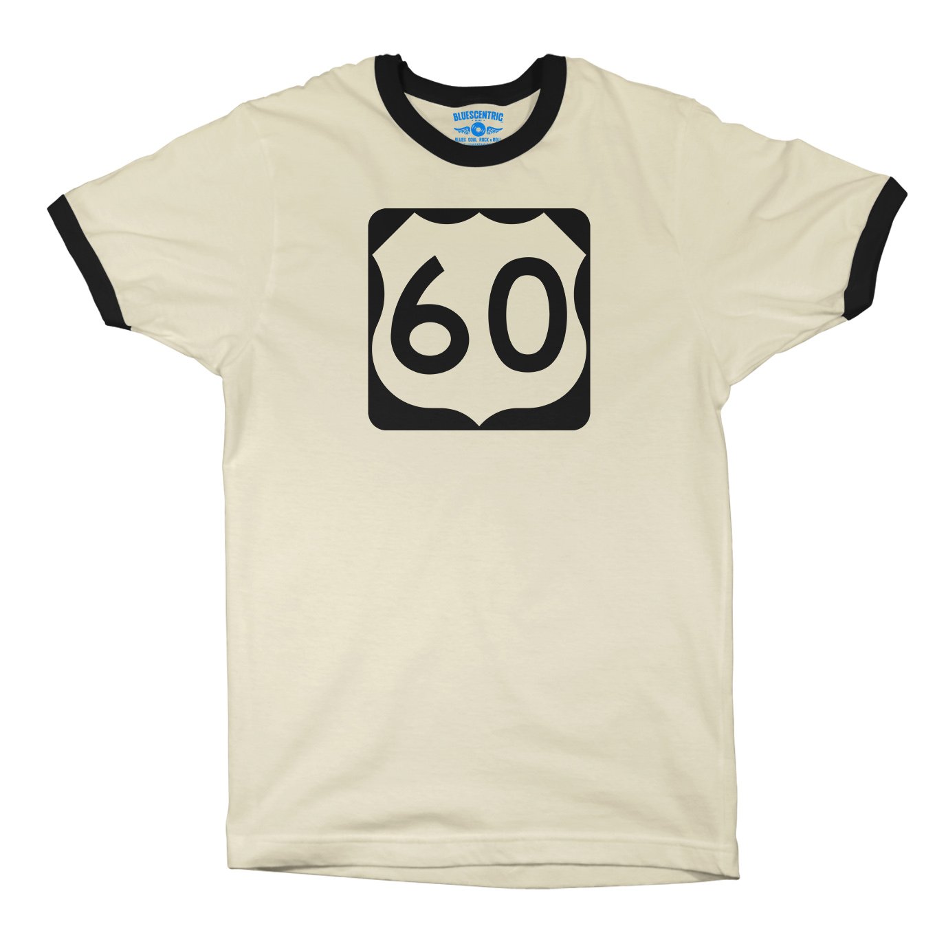 U.S. Route 60 Ringer T-Shirt - Natural Black