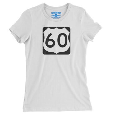 U.S. Route 60 Ladies T-Shirt - Relaxed Fit - White