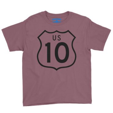 US Route 10 Youth T-Shirt - Lightweight Children & Toddlers - Heather Maroon