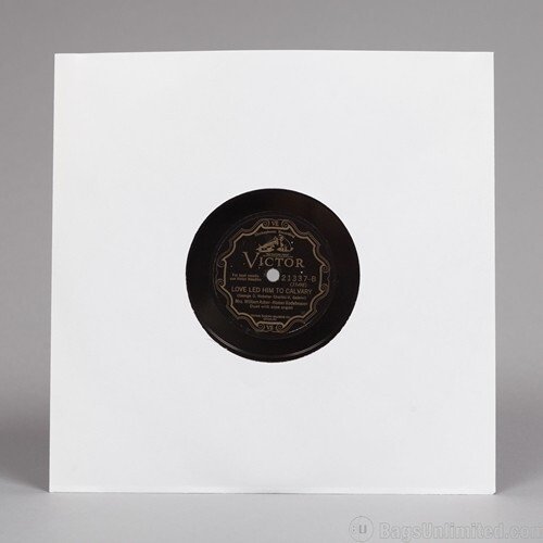 Bags Unlimited S10W - 10 Inch 78 RPM Paper Record Sleeves - 50 Count (White) Bags / Sleeves (Large Item, Large Item Exception, White)