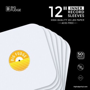 Big Fudge BFIS12x50US 12-inch LP Vinyl Record Round Corner Inner Sleeve 50 Pack White Bags / Sleeves (Large Item, Large Item Exception)
