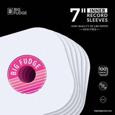 Big Fudge BFIS7x100US 7-inch 45RPM Vinyl Record Round Corner Inner Sleeves 100 Pack White Bags / Sleeves (Large Item Exception)